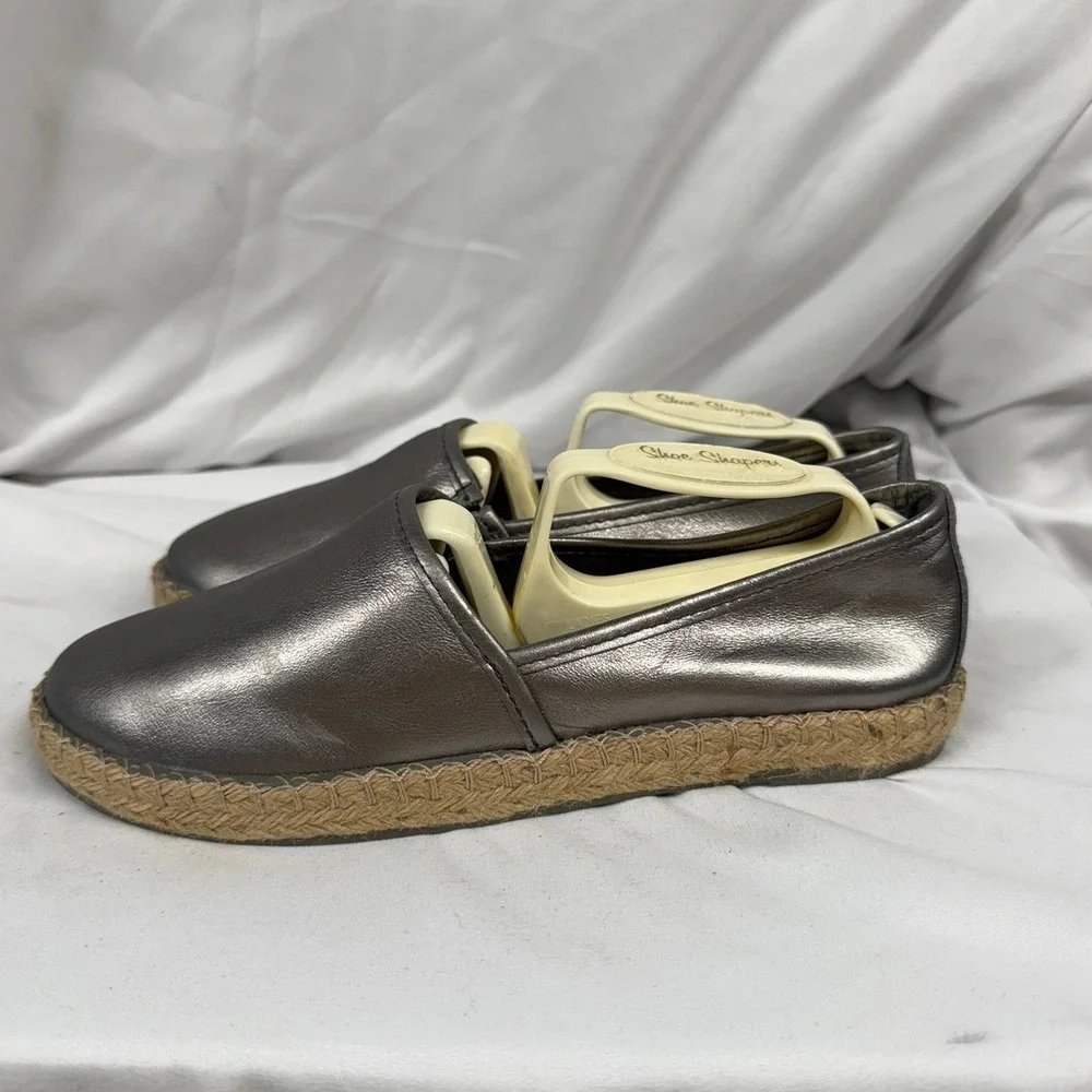 Charleston Shoe Co. Women's Dunes Slip On Casual Espadrille Shoes in Pewter EU36